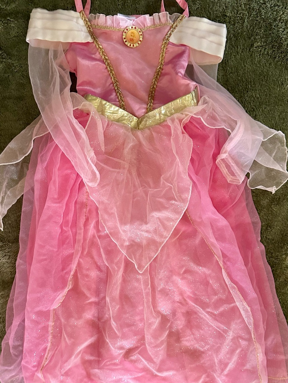 Disney Pink and Gold Princess Dress with Sheer Overlay